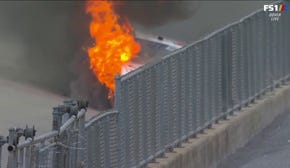 Ryan Sieg's car catches on fire at Dover | NASCAR on FOX