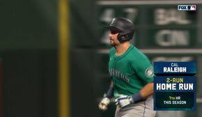 Cal Raleigh smashes a two-run homer, extending the Mariners' lead over the Astros