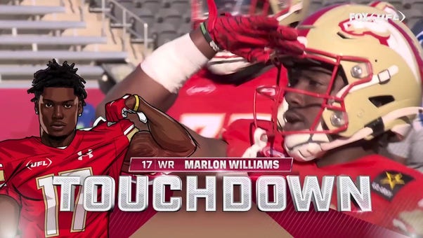 Adrian Martinez finds Marlon Williams for a four-yard TD giving Stallions a 23-20 lead vs. Battlehawks
