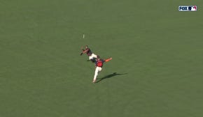 Giants' Heliot Ramos makes a PHENOMENAL diving grab to prevent Reds' base hit