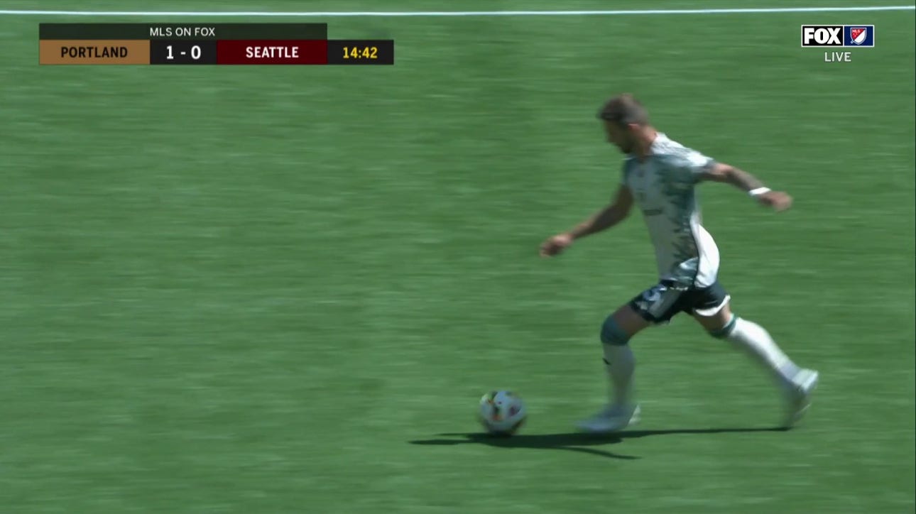 Felipe Mora finds the net to give Portland a 1-0 lead over Seattle