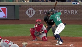 Julio Rodríguez & Cal Raleigh both collect hits to extend the Mariners' lead to 9-0 against the Angels