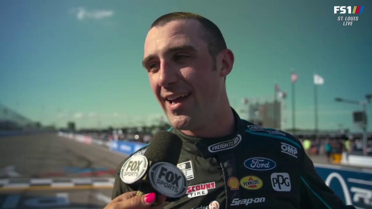 Austin Cindric speaks on his first place finish in the Enjoy Illinois 300 | NASCAR on FOX