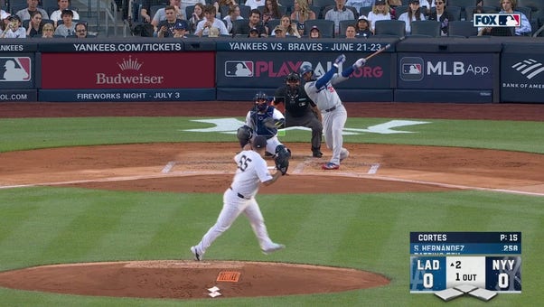 Teoscar Hernández CRUSHES a solo homer as Dodgers grab early 1-0 lead over Yankees