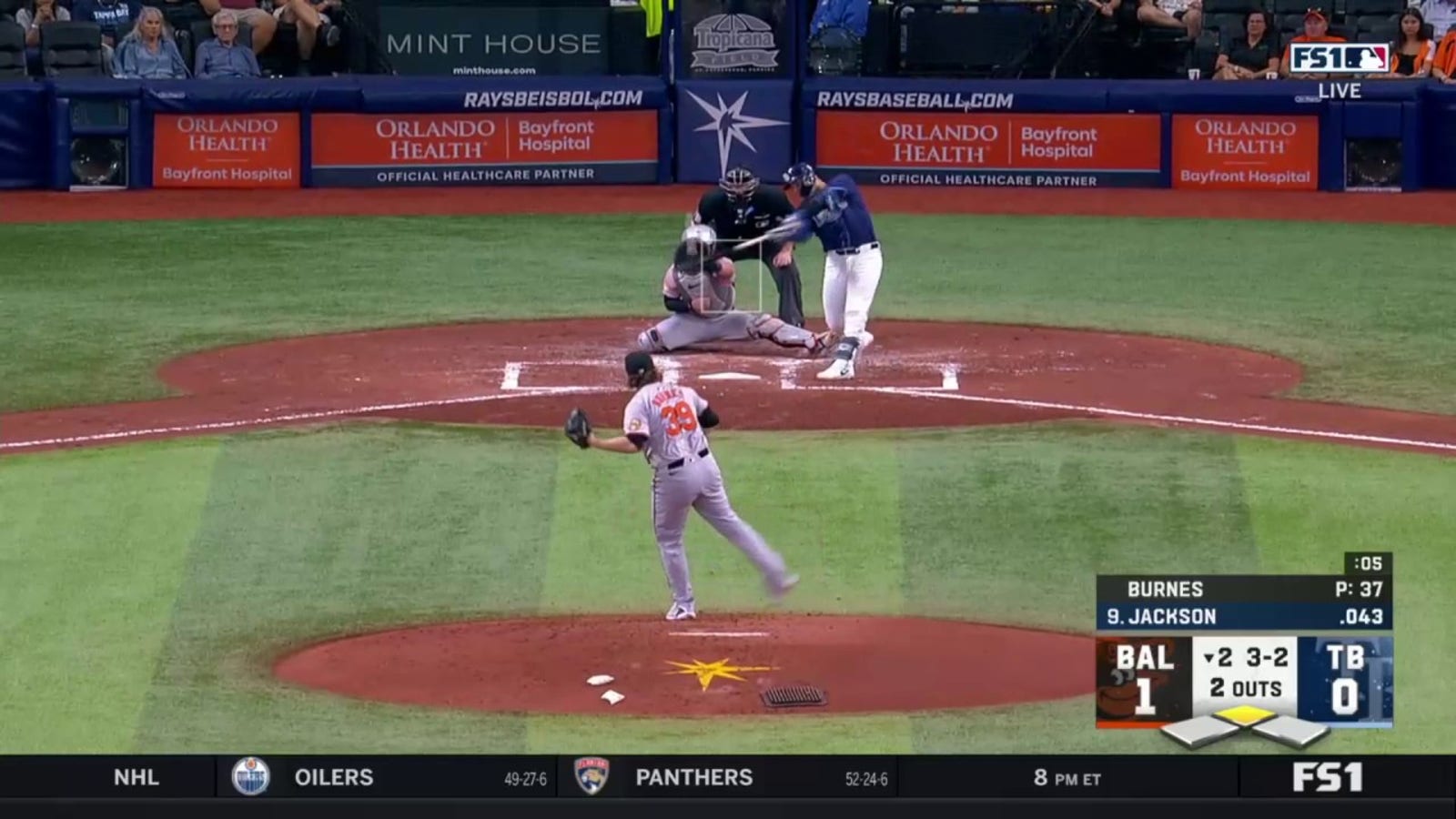 Alex Jackson launches a two-run homer to give Rays 2-1 lead over Orioles