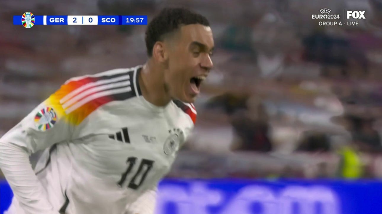 Jamal Musiala scores in 19' as Germany takes a 2-0 lead over Scotland | UEFA Euro 2024