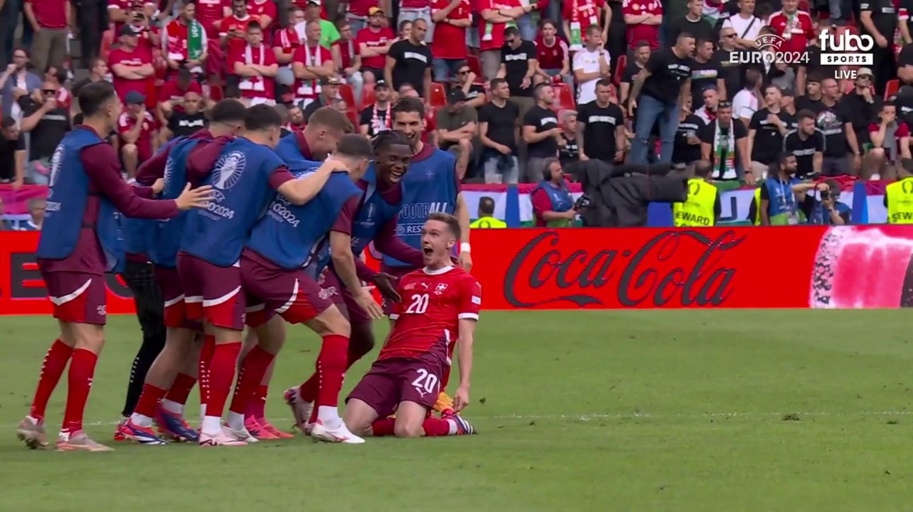 Michel Aebischer drills a shot in 45' to give Switzerland a 2-0 lead over Hungary | UEFA EURO 2024
