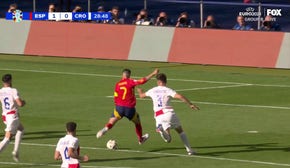 Álvaro Morata and Fabián Ruiz score two goals in quick succession, giving Spain a 2-0 lead over Croatia