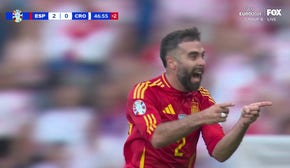 Dani Carvajal meets a cross to find the back of the net, giving Spain a 3-0 lead over Croatia | UEFA Euro 2024