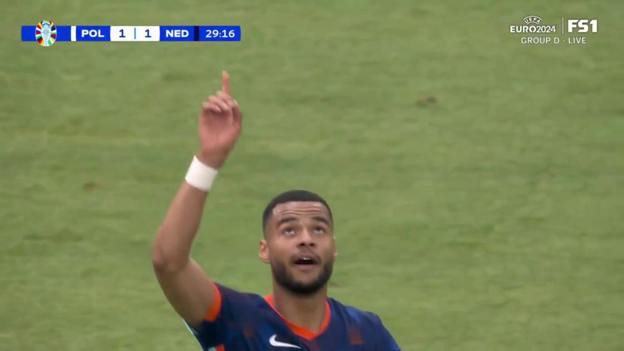 Cody Gakpo's scores from outside the box to bring Netherlands to a 1-1 tie with Poland | UEFA Euro 2024