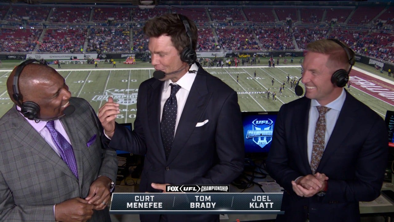 Tom Brady's first appearance in the booth for FOX Sports at the UFL Championship