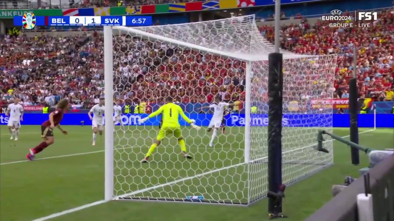 Ivan Schranz finds the back of the net in 7' to give Slovakia an early 1-0 lead over Belgium | UEFA Euro 2024