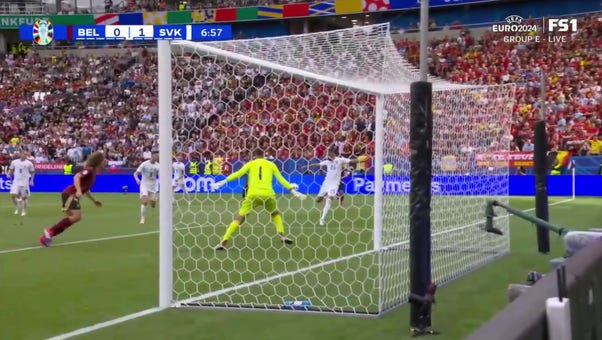 Ivan Schranz finds the back of the net in 7' to give Slovakia an early 1-0 lead over Belgium | UEFA Euro 2024