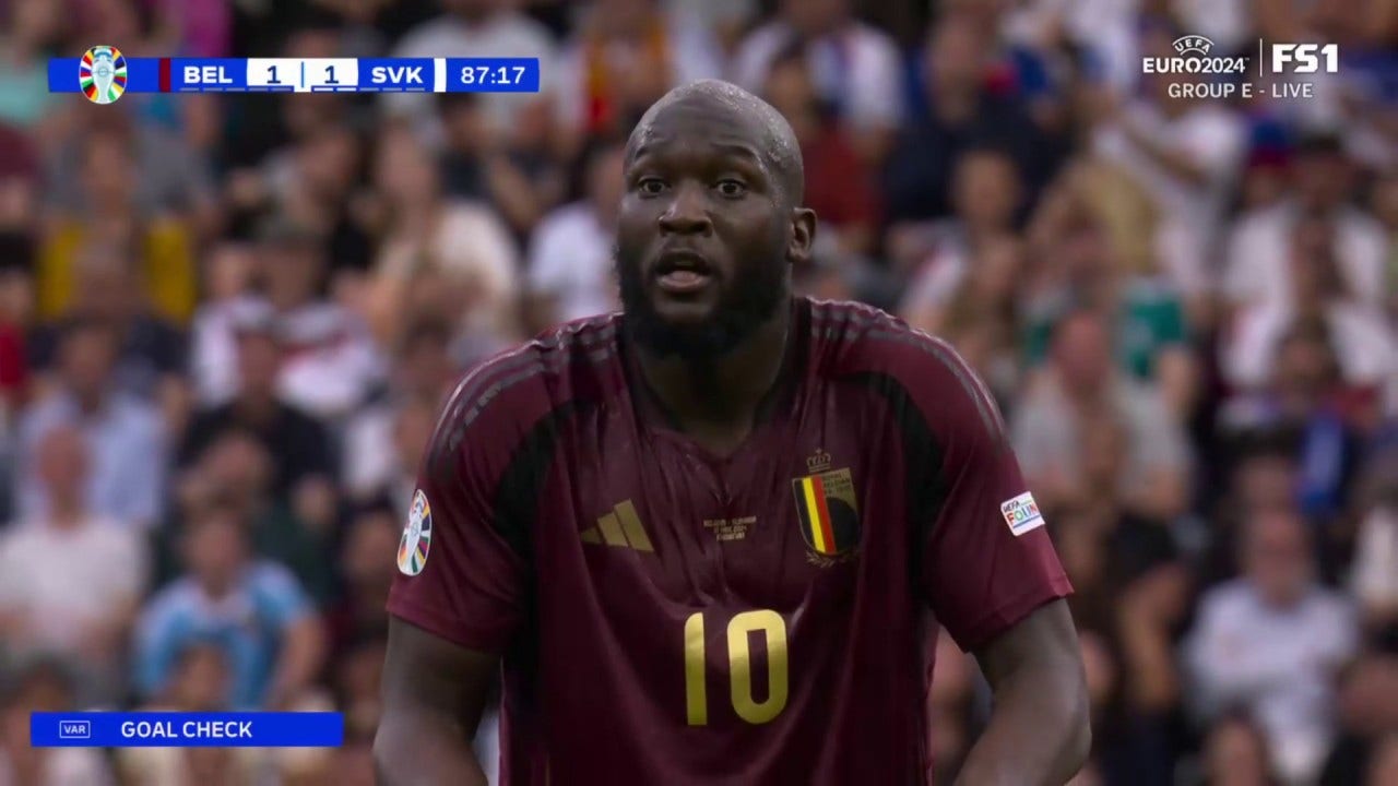 Belgium’s Romelu Lukaku’s equalizer against Slovakia is disallowed after handball by Loïs Openda | UEFA Euro 2024