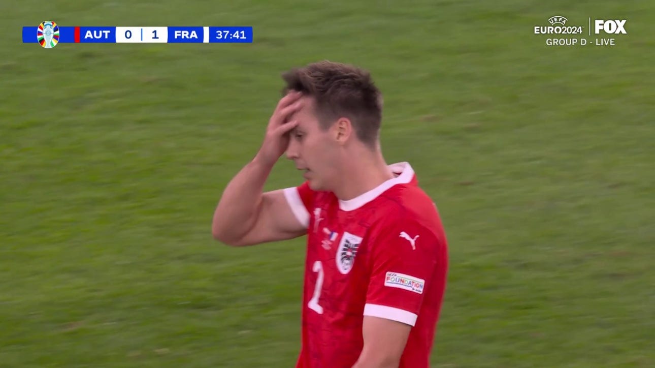 Maximilian Wöber causes OWN GOAL in 38' after attempting to clear Kylian Mbappé cross into box | UEFA Euro 2024