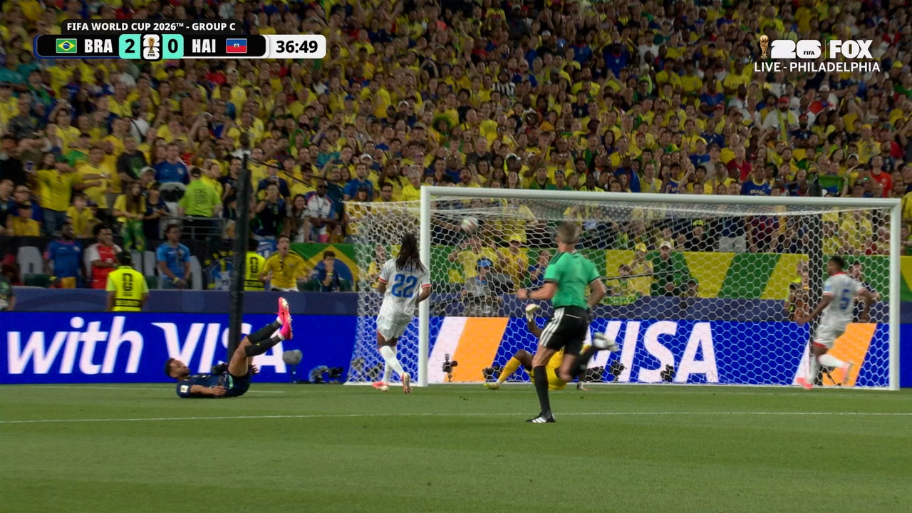Brazil's Matheus Cunha rips screamer for his second goal of first half, extending lead vs Haiti | 2026 FIFA World Cup™