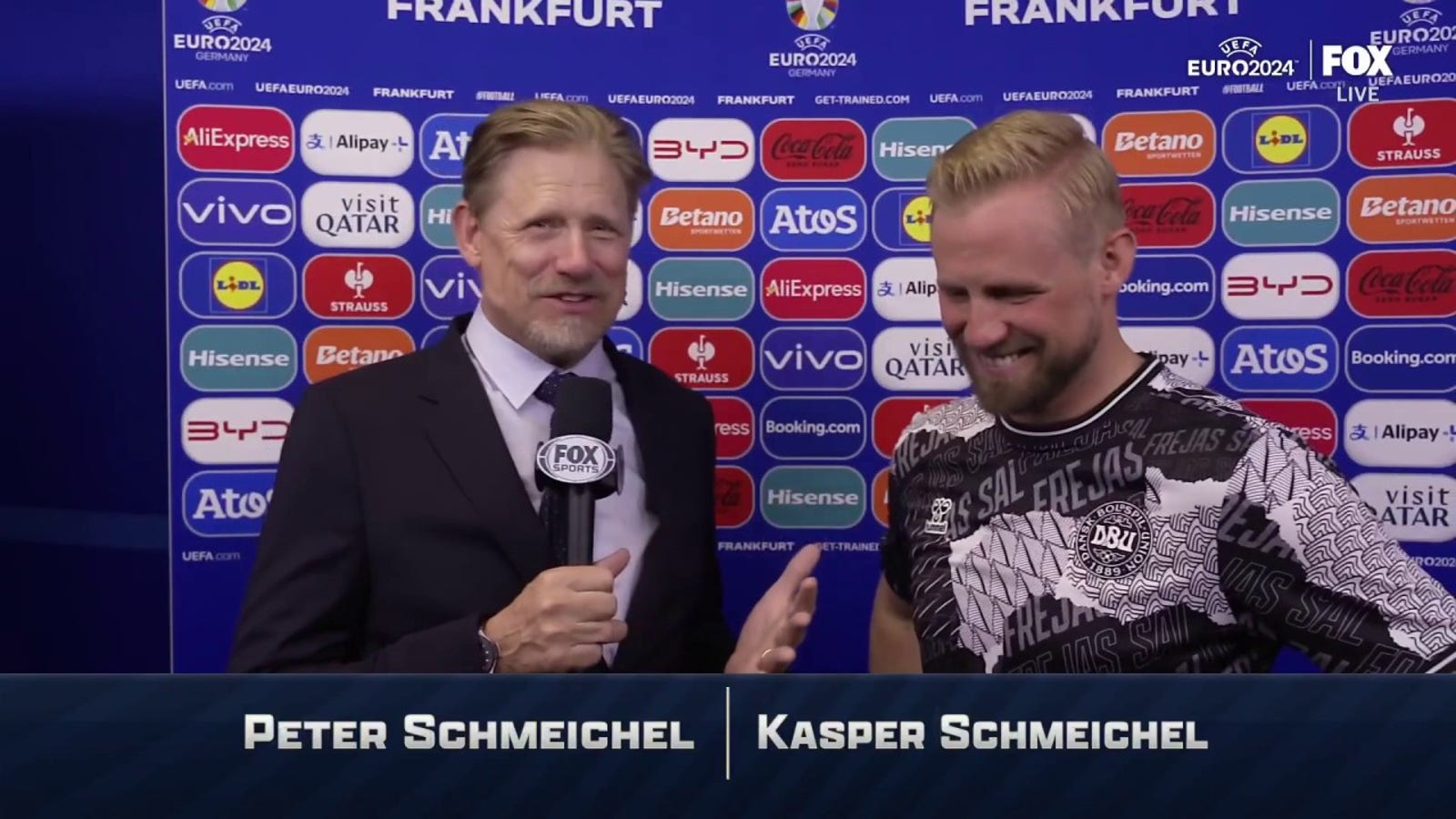 'I'm very proud' – Kasper Schmeichel is interviewed by his father Peter