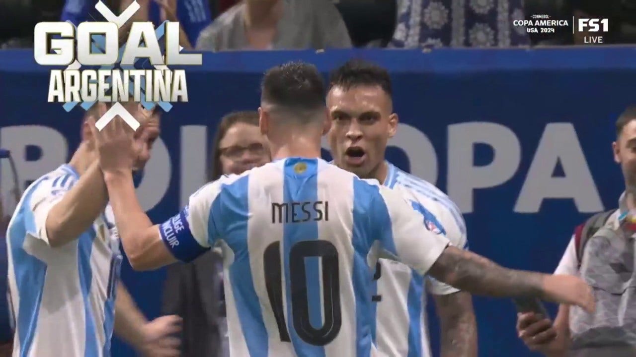 Argentina's Lionel Messi assists Lautaro Martínez's goal to secure a 2-0 win over Canada | Copa América 2024