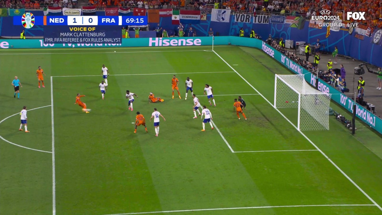 Netherlands' goal is disallowed against France after VAR review | UEFA Euro 2024