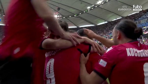 Georges Mikautadze scores on penalty kick after VAR indicates a handball, giving Georgia a 1-0 lead over Czechia | UEFA Euro 2024