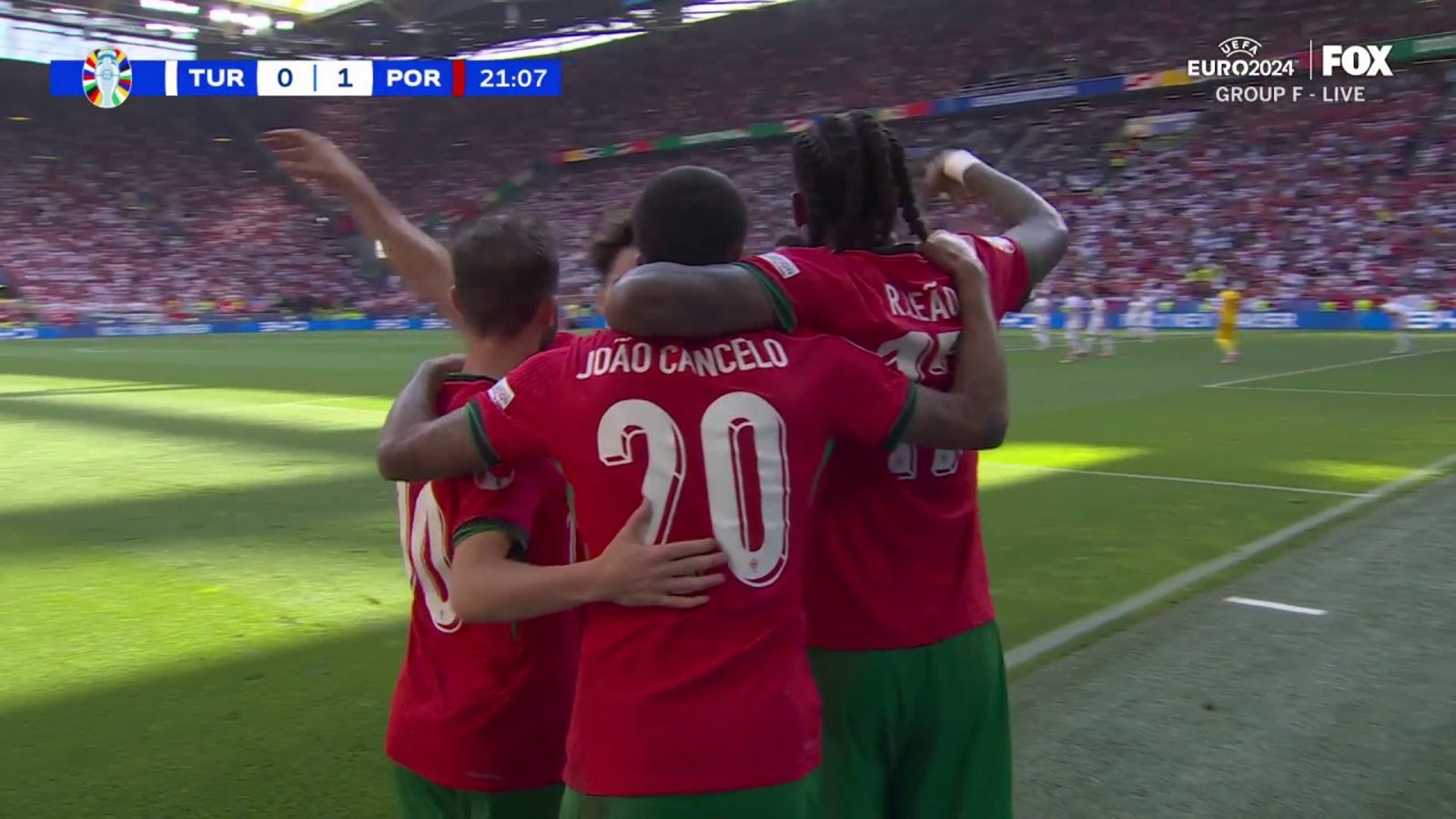 Bernardo Silva finds the net in 21' to give Portugal a 1-0 lead over Türkiye | UEFA Euro 2024