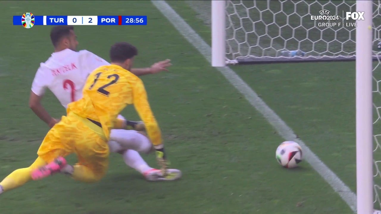 Türkiye's Samet Akaydin scores an own goal to give Portugal a 2-0 lead | UEFA Euro 2024