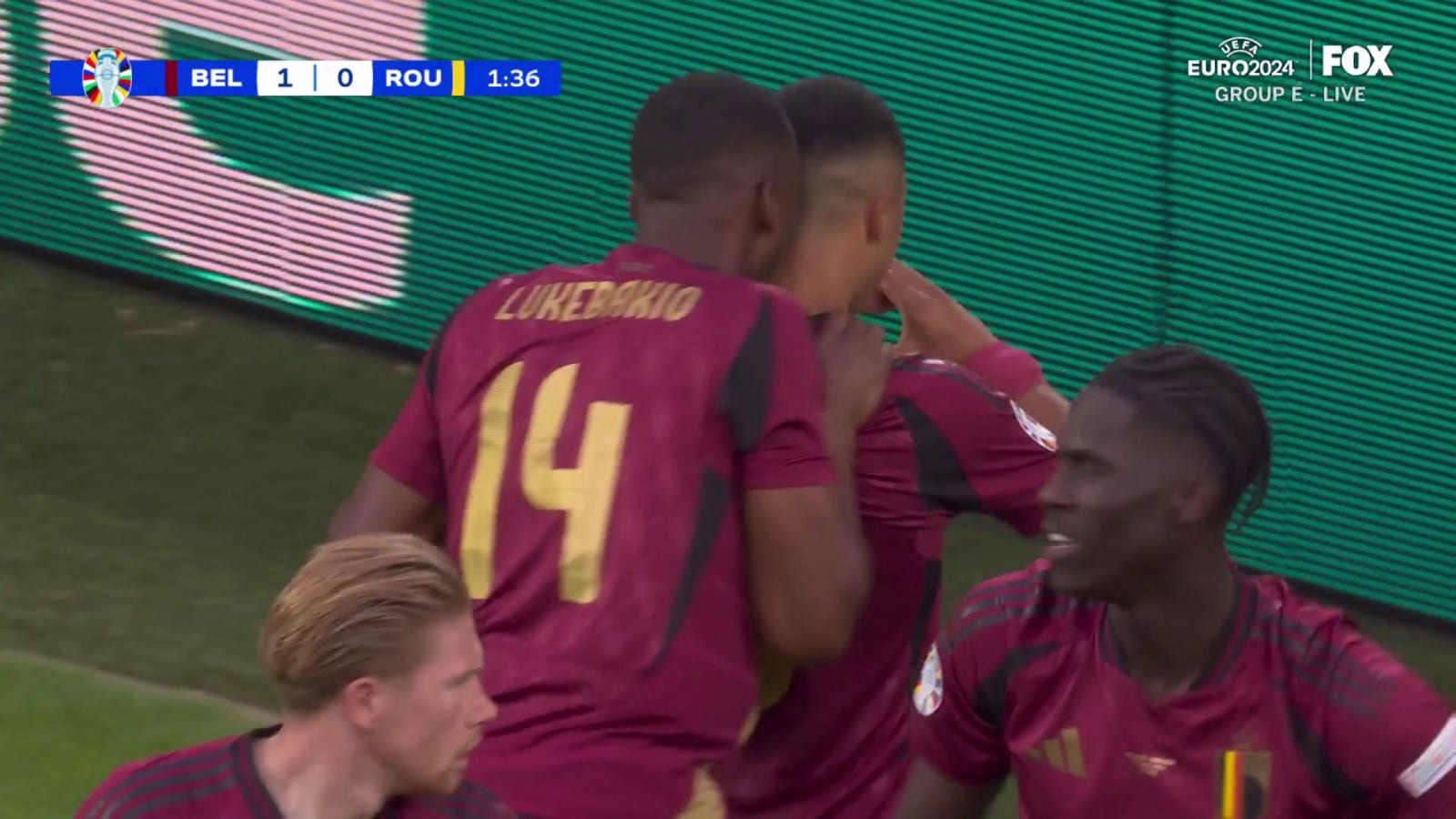 Youri Tielemans scores in the second minute and gives Belgium a 1-0 lead vs. Romania | UEFA Euro 2024