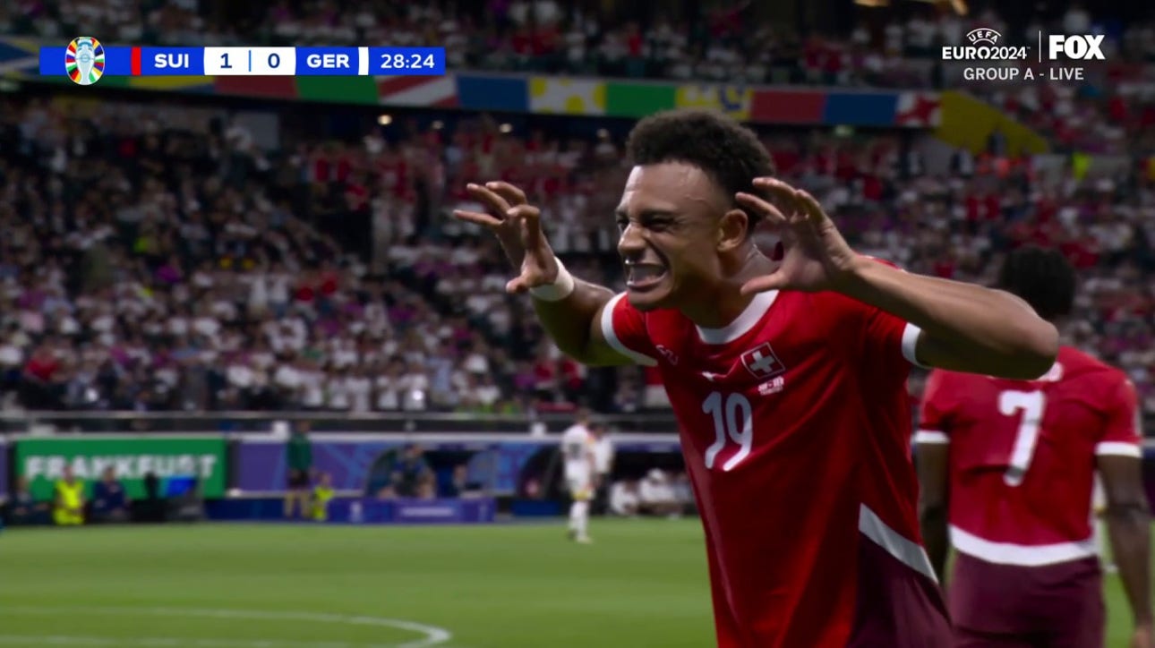 Dan Ndoye scores in 28' to give Switzerland a 1-0 lead vs. Germany | UEFA Euro 2024