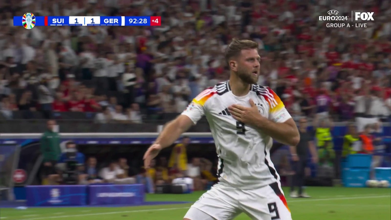 Germany's Niclas Füllkrug scores in stoppage time