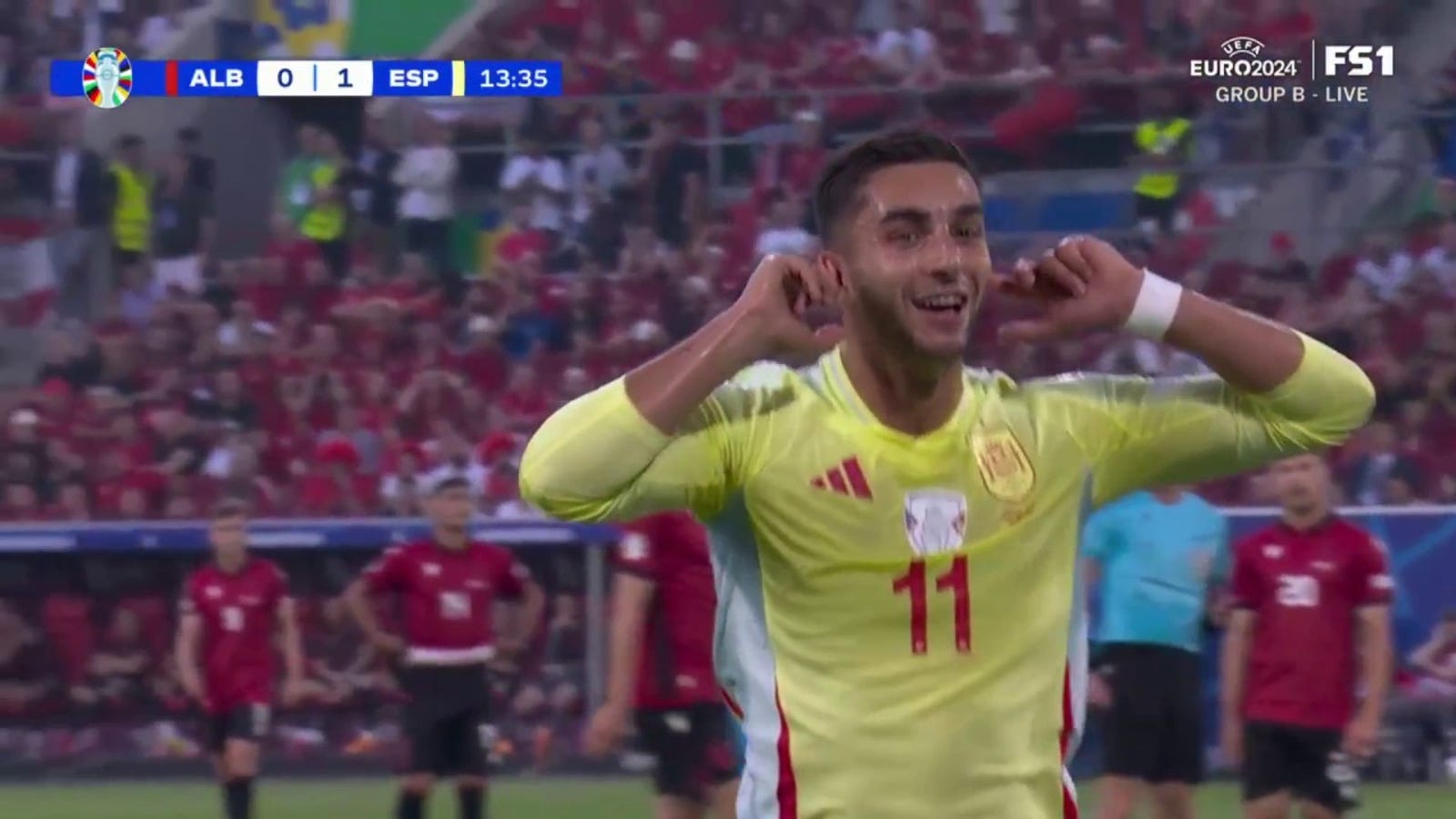 Ferran Torres anota en el minuto 13 para darle a España ventaja de 1-0 sobre Albania | Eurocopa 2024