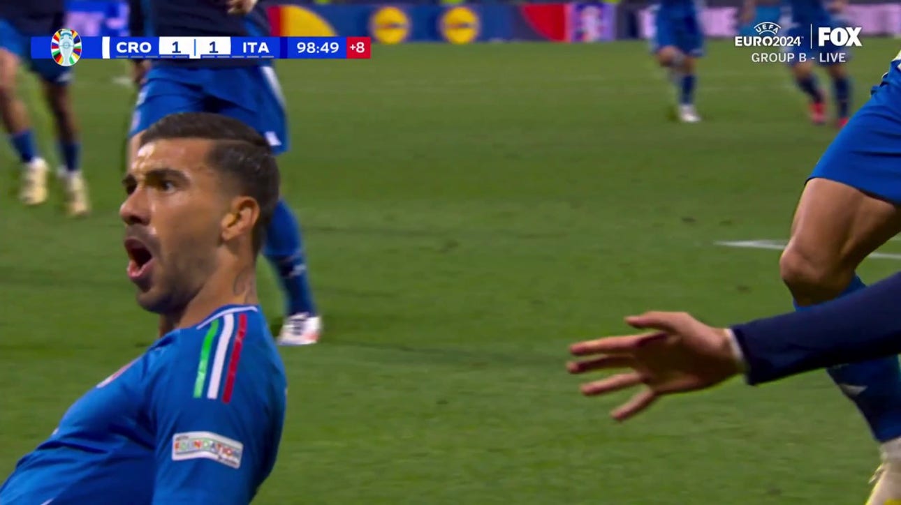 Mattia Zaccagni scores in stoppage time to bring Italy to a 1-1 draw with Croatia | UEFA Euro 2024