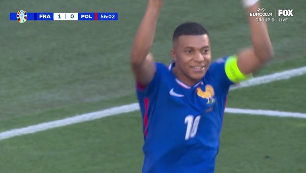 Kylian Mbappé scores on a PK and gives France a 1-0 lead vs. Poland | UEFA Euro 2024