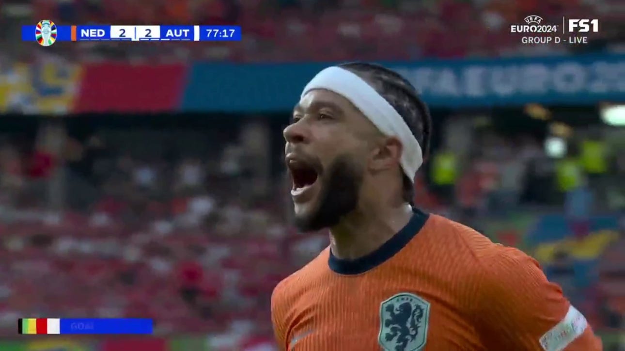Netherlands' Memphis Depay finds the net to even the score against Austria | UEFA Euro 2024