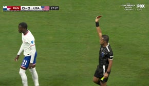Tim Weah receives a red card in the 18th minute after VAR Review | 2024 Copa América