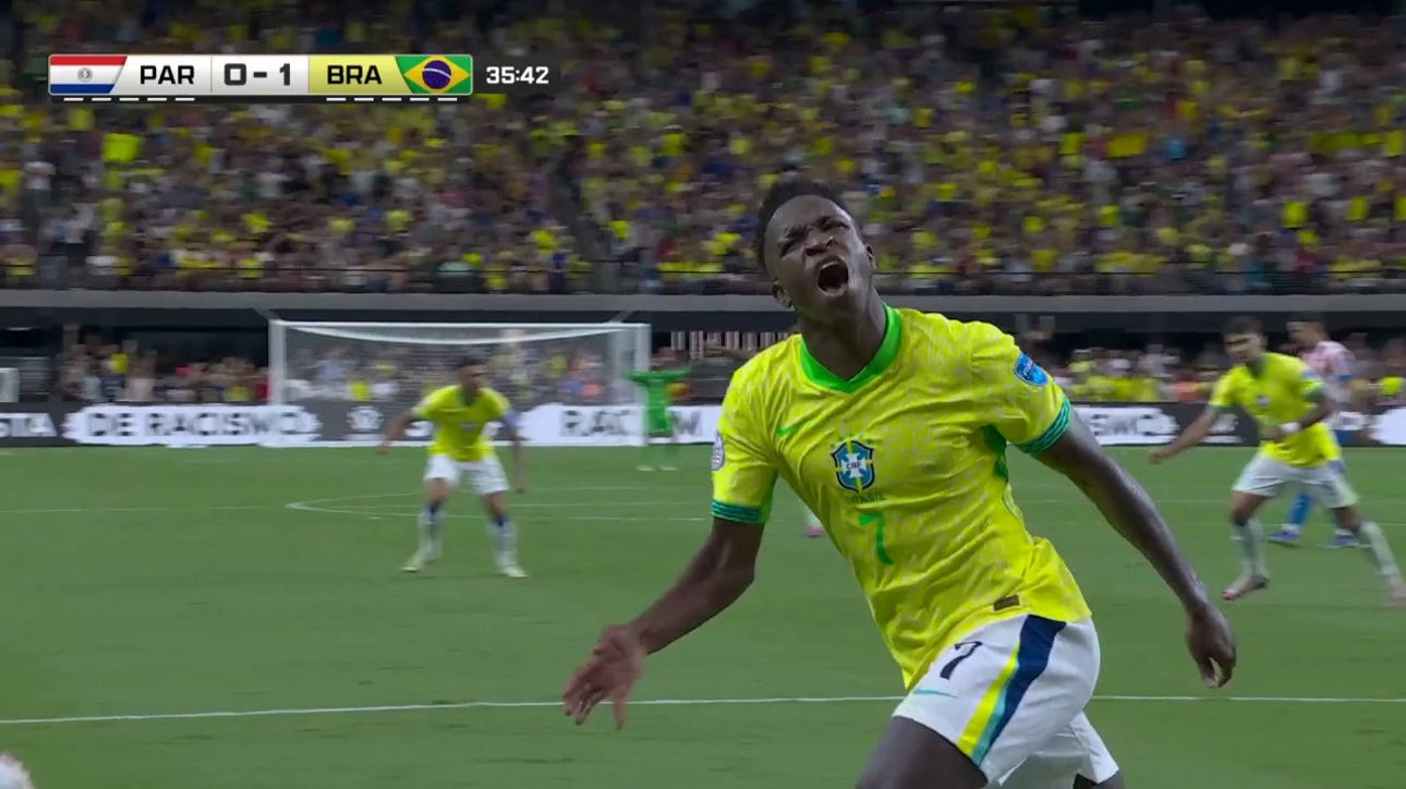 Vinicius Junior finds the net to give Brazil a 1-0 lead over Paraguay | Copa América 2024