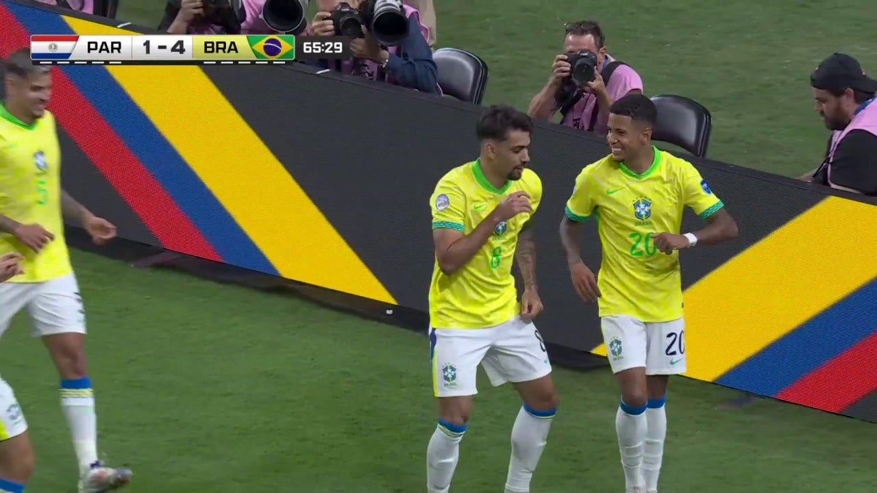 Lucas Paquetá sinks the penalty kick to give Brazil a 4-1 lead over Paraguay | 2024 Copa América 