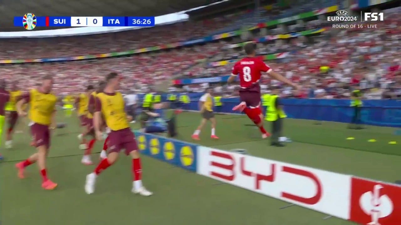 Remo Freuler finds the net in 37' to give Switzerland a 1-0 lead over Italy | UEFA Euro 2024