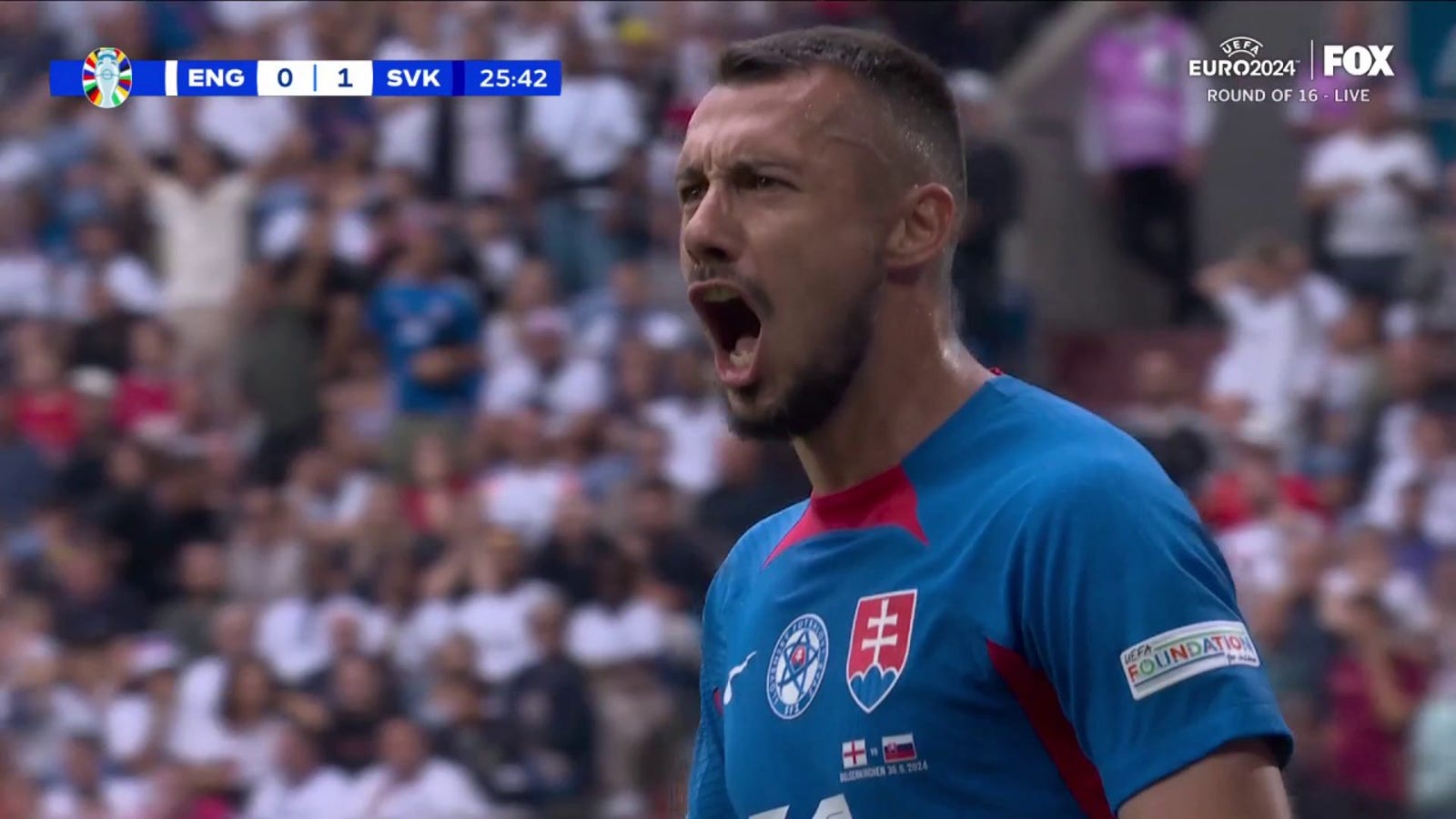 Slovakia takes a 1-0 lead over England after Ivan Schranz scores in 25' | UEFA Euro 2024 