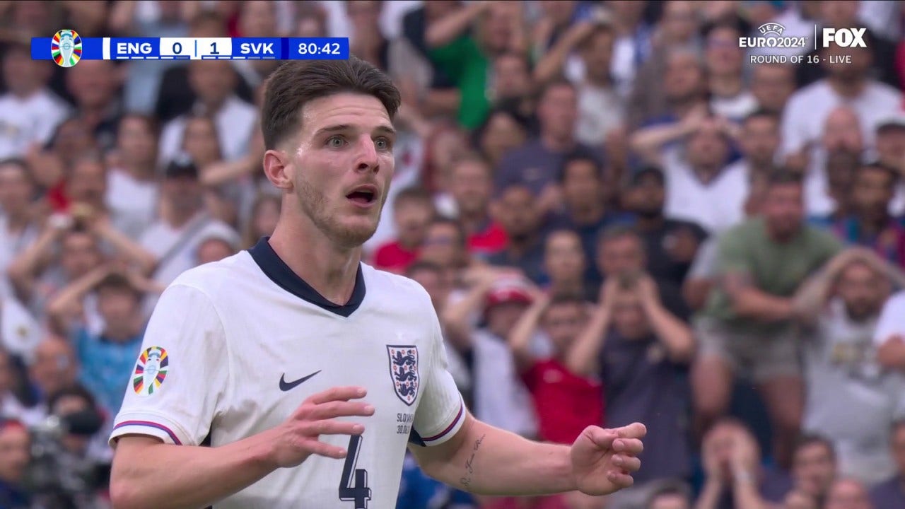 England is held scoreless vs. Slovakia after Declan Rice's shot hits the post | UEFA Euro 2024