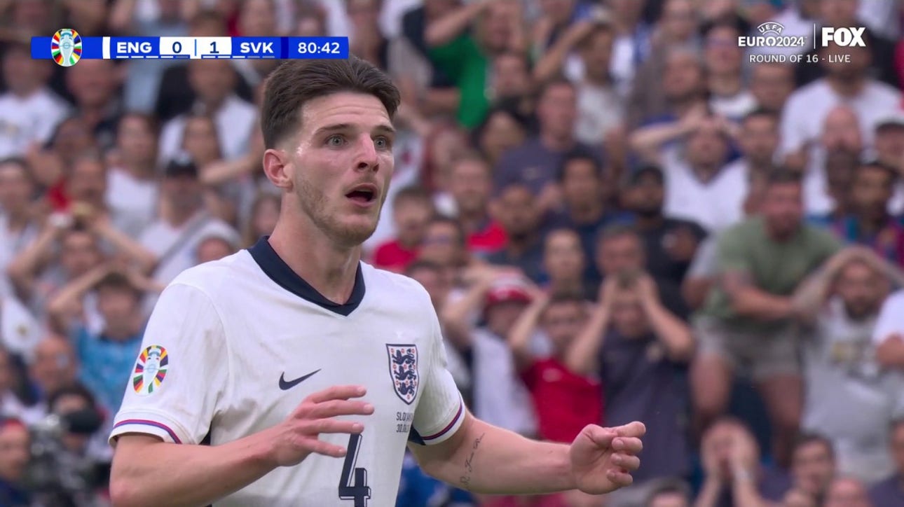 England is held scoreless vs. Slovakia after Declan Rice's shot hits the post | UEFA Euro 2024