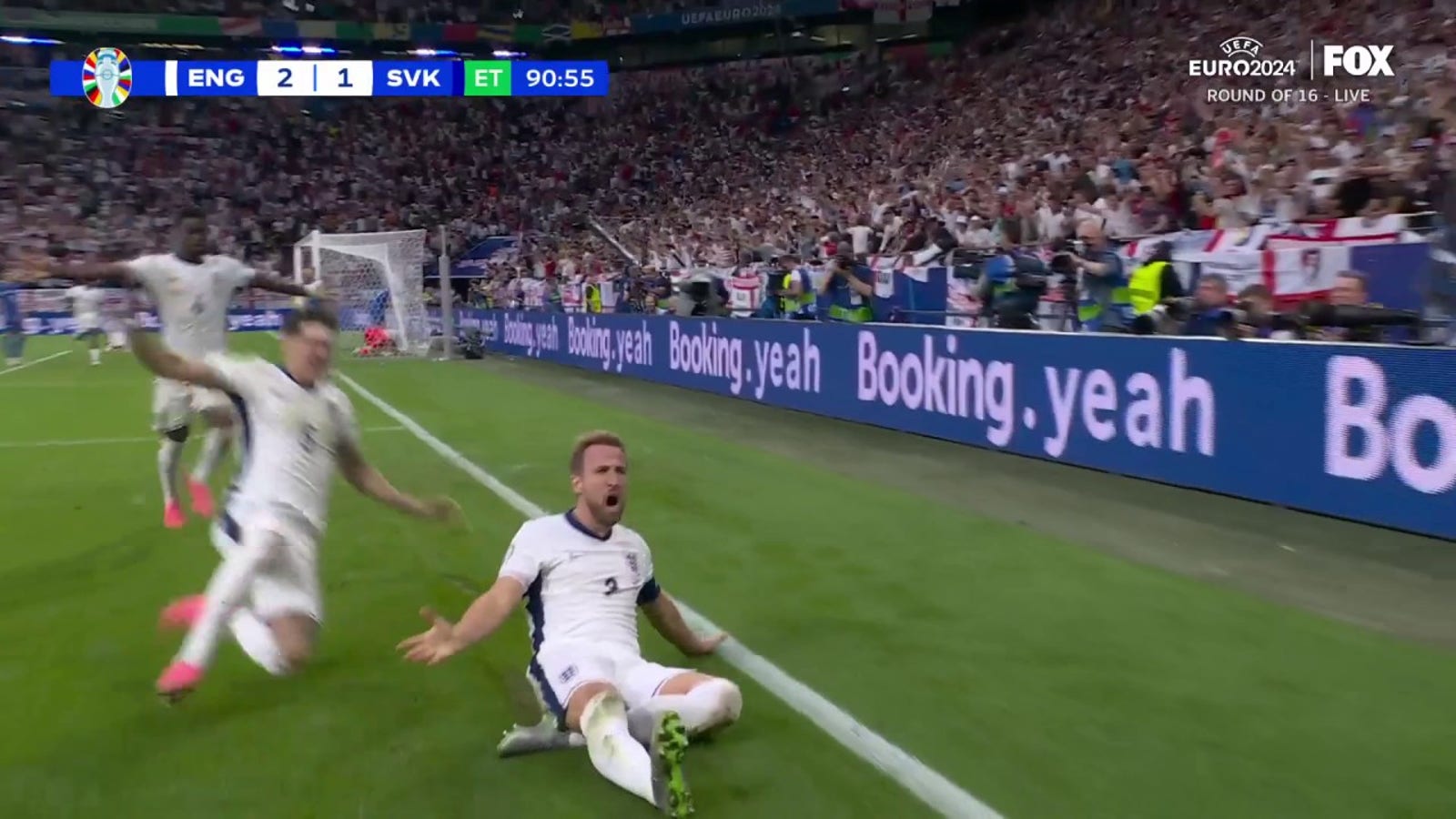 Harry Kane scores in extra time as England takes a 2-1 lead over Slovakia