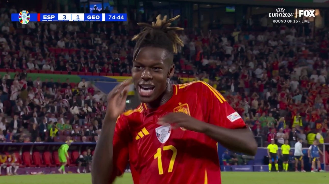 Nico Williams scores to give Spain a 3-1 lead over Georgia | UEFA Euro 2024