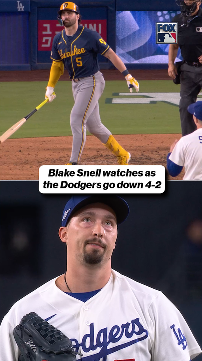 Blake Snell watches as the Dodgers go down 4-2