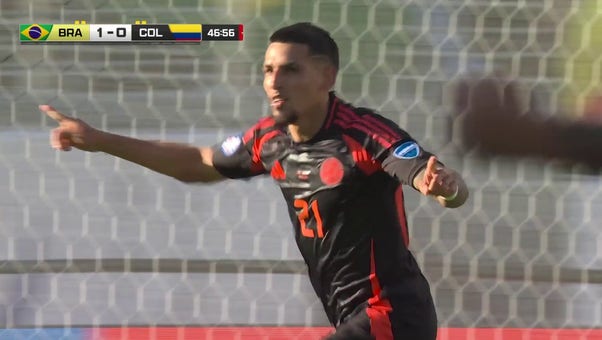 Daniel Muñoz scores in stoppage time to bring Colombia to a 1-1 tie with Brazil | 2024 Copa América 