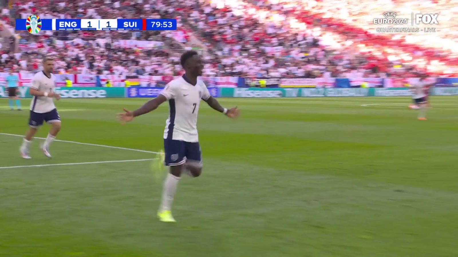 Bukayo Saka scores in 80' to bring England to a 1-1 tie with Switzerland | UEFA Euro 2024