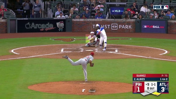 Ozzie Albies cranks a two-run home run as the Braves extend their lead over the Phillies