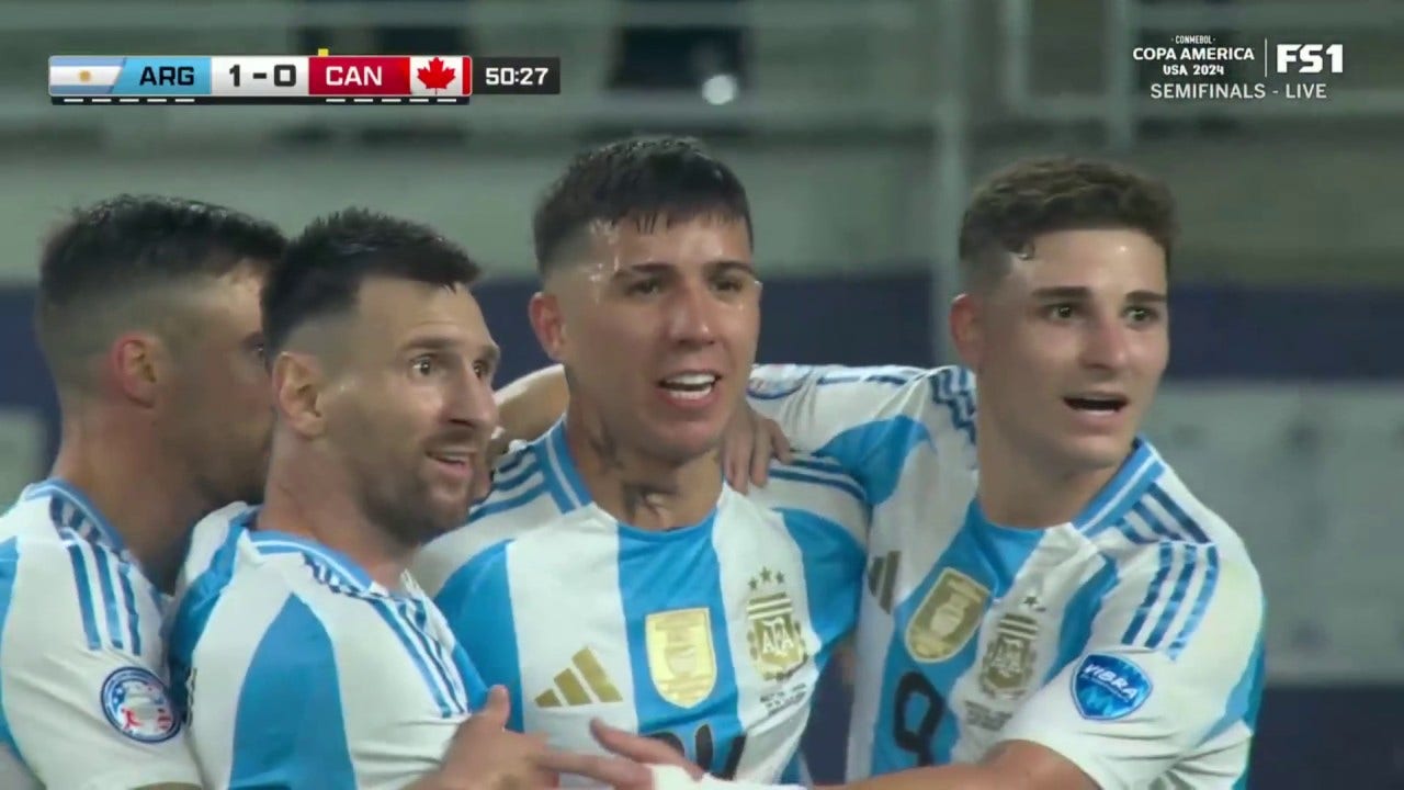 Lionel Messi's deflection finds the net as Argentina takes a 2-0 lead over Canada | 2024 Copa América