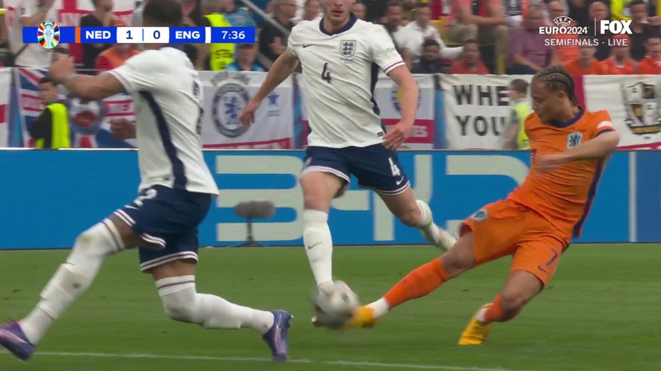 Xavi Simons' strike in 7' gives the Netherlands a 1-0 lead vs. England | UEFA Euro 2024