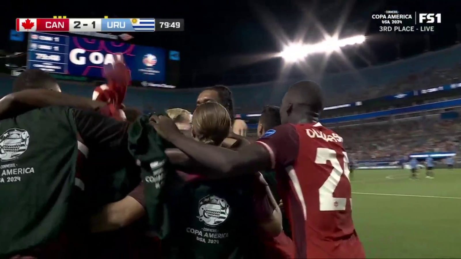 Jonathan David scores in 80' to give Canada a 2-1 lead vs. Uruguay | 2024 Copa América 