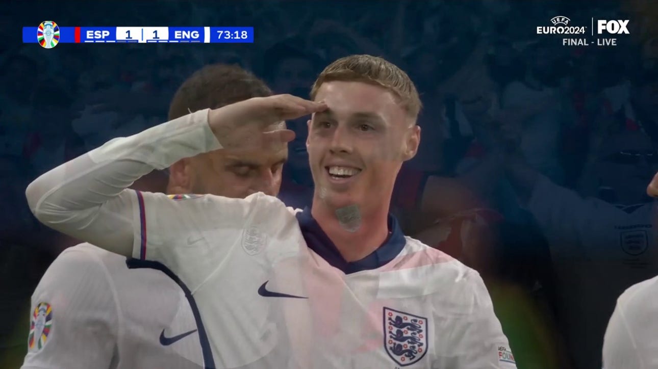 England's Cole Palmer nails 73' equalizer, making it 1-1 against Spain | UEFA Euro 2024 Final